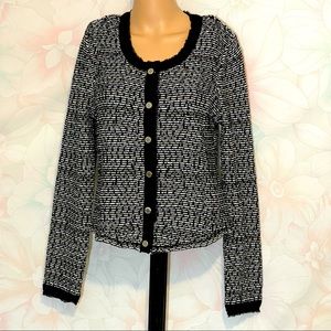 WHITE HOUSE BLACK MARKET Woven Knit Dress Jacket M